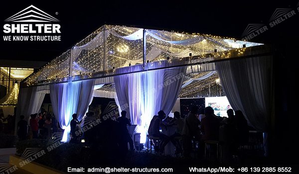 Marquee Set up for Weddings - 15x20m Clear Span Tent for Sale - Transparent Tent - Clear Top Tent Structure - Luxury Tent with Clear Roof and Gables - Shelter Tent (8)