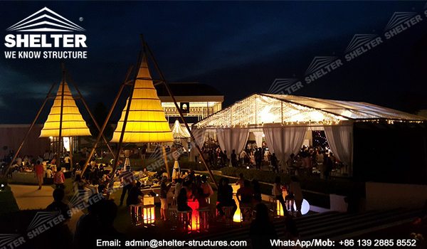 Marquee Set up for Weddings - 15x20m Clear Span Tent for Sale - Transparent Tent - Clear Top Tent Structure - Luxury Tent with Clear Roof and Gables - Shelter Tent (12)